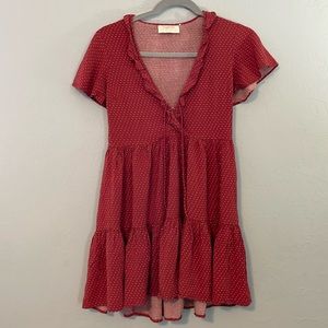 Auguste Polkadot V Neck Dress